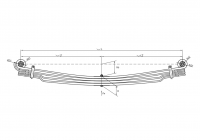 Передняя рессора MAN TGA, FE 18, 19, 21 тонны '1994-2005 4-х листовая, (грузоподъемность - 7,5 тонн)
