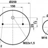 Пневморессора (4022) без стаканом 344022-6S FABIO