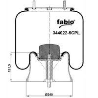 Пневморессора (4022) со стаканом 344022-5CPL FABIO