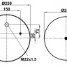 Пневморессора (4022) со стаканом 344022-5CPL FABIO