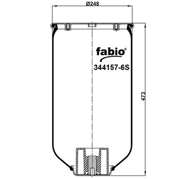 Пневморессора (4157) без стакана 344157-6S FABIO