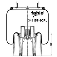 Пневморессора (4157) со стаканом 344157-4CPL FABIO