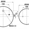 Пневморессора (4157) со стаканом 344157-4CPL FABIO