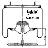 Пневморессора (4881) со стаканом 344881-1C FABIO