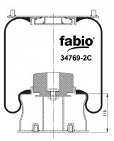 Пневморессора (769) со стаканом 34769-2C FABIO