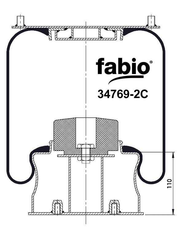 Пневморессора (769) со стаканом 34769-2C FABIO
