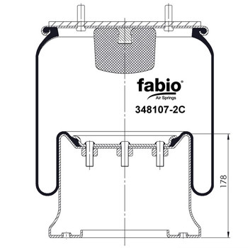 Пневморессора (8107) со стаканом 348107-2C FABIO