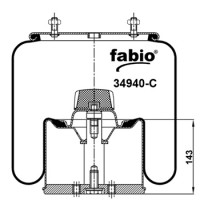 Пневморессора (940) со стаканом 34940-C FABIO