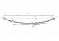 Задняя рессора Ford Ranger 1998-2006 (2.5 D, TD)  | Mazda B-Series V 1997-2006 (2.5 D 4WD, 2.5 D, 2.5 TD 4WD) 5-листовая